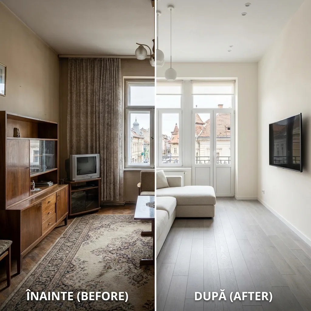 Transformare spectaculoasă înainte și după renovare în Brașov