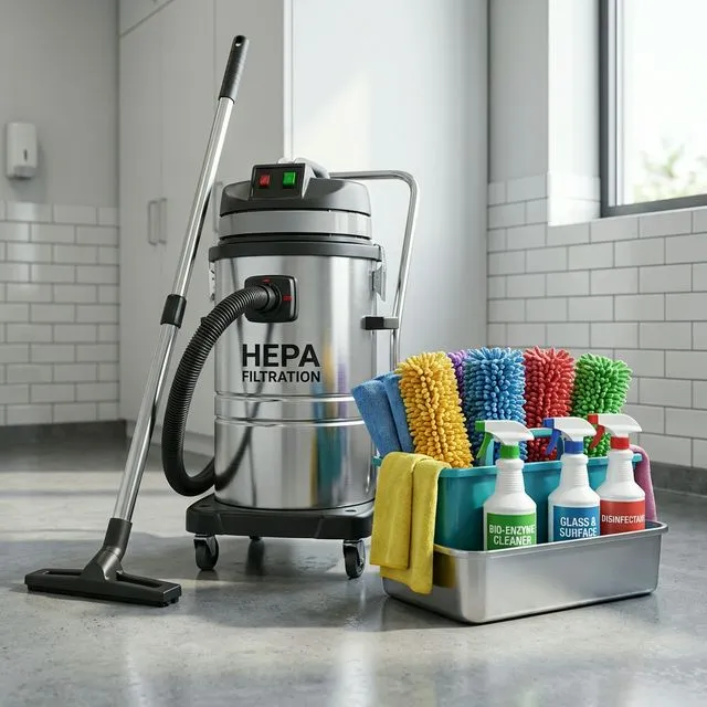 Echipamente profesionale de curățenie - aspirator HEPA industrial și produse specializate