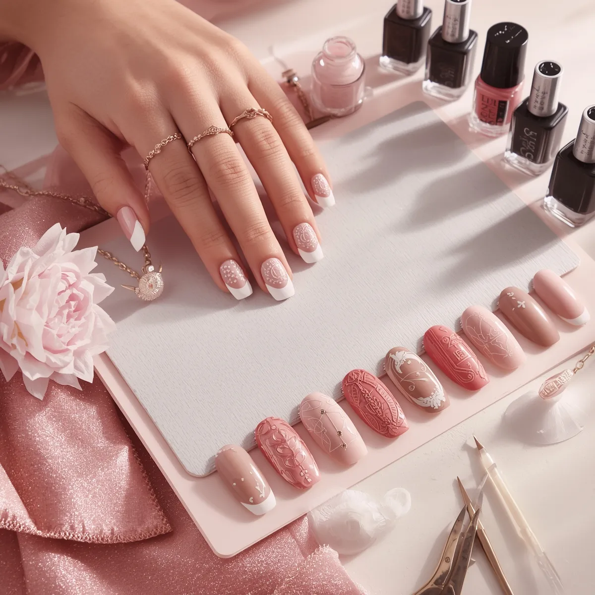 Unghii cu gel ombré în nuanțe pastel delicate