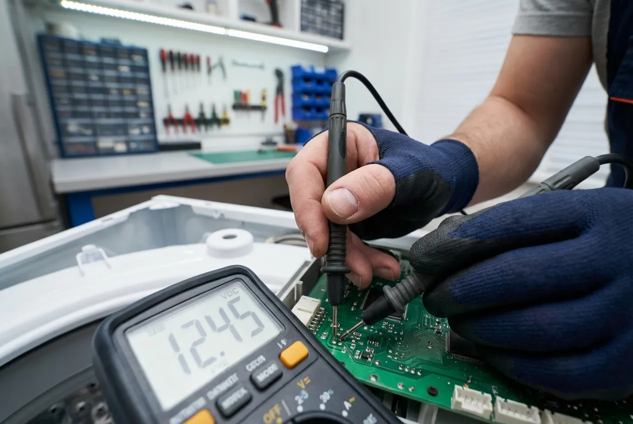 Diagnostic electronic mașină de spălat cu multimetru digital